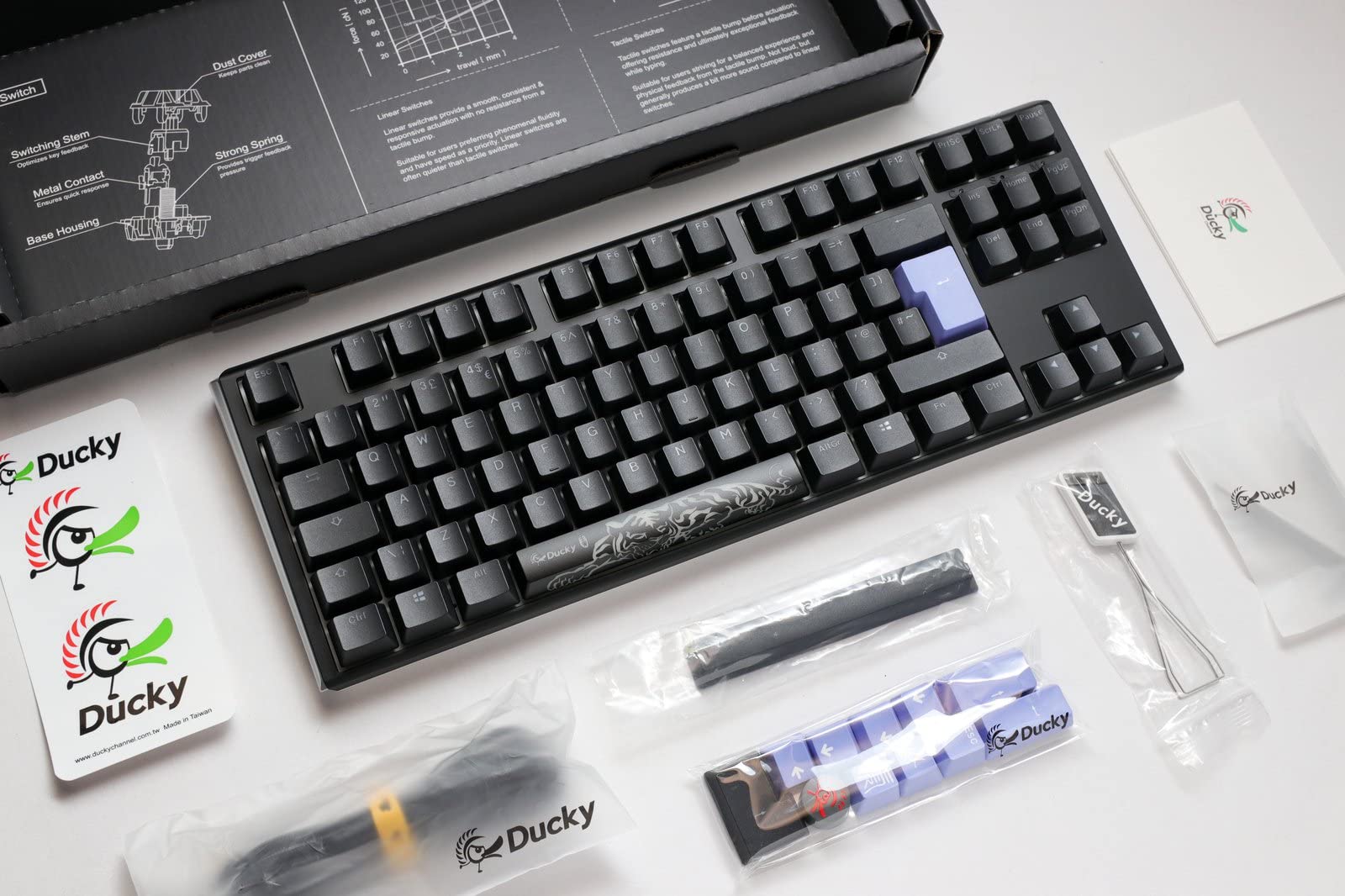 Ducky One3 Classic Black TKL RGB Black Cherry MX Switch Keyboard